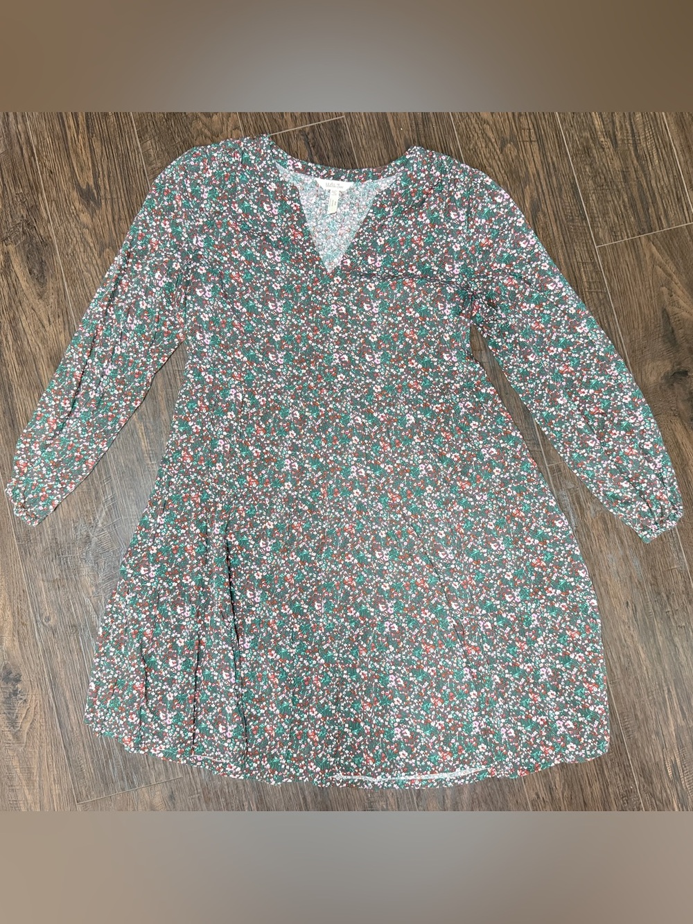 MATILDA JANE TEAL FLORAL LONG SLEEVE PRAIRIE DRESS